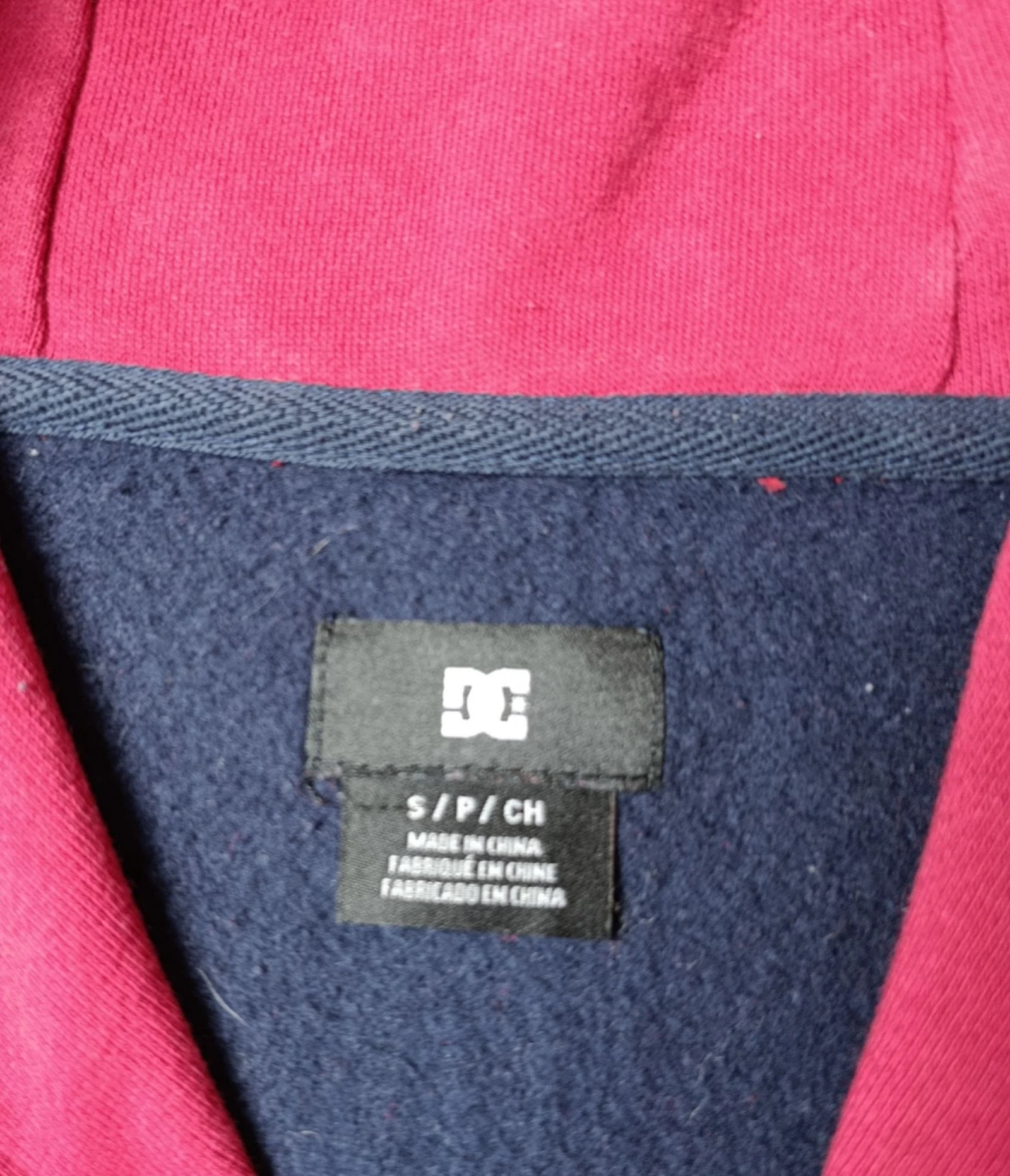 DC Shoes Sudadera con Capucha para Hombre Talla S - Camiseta de Deporte Azul Marino/Rojo con Media Cremallera – photo 7